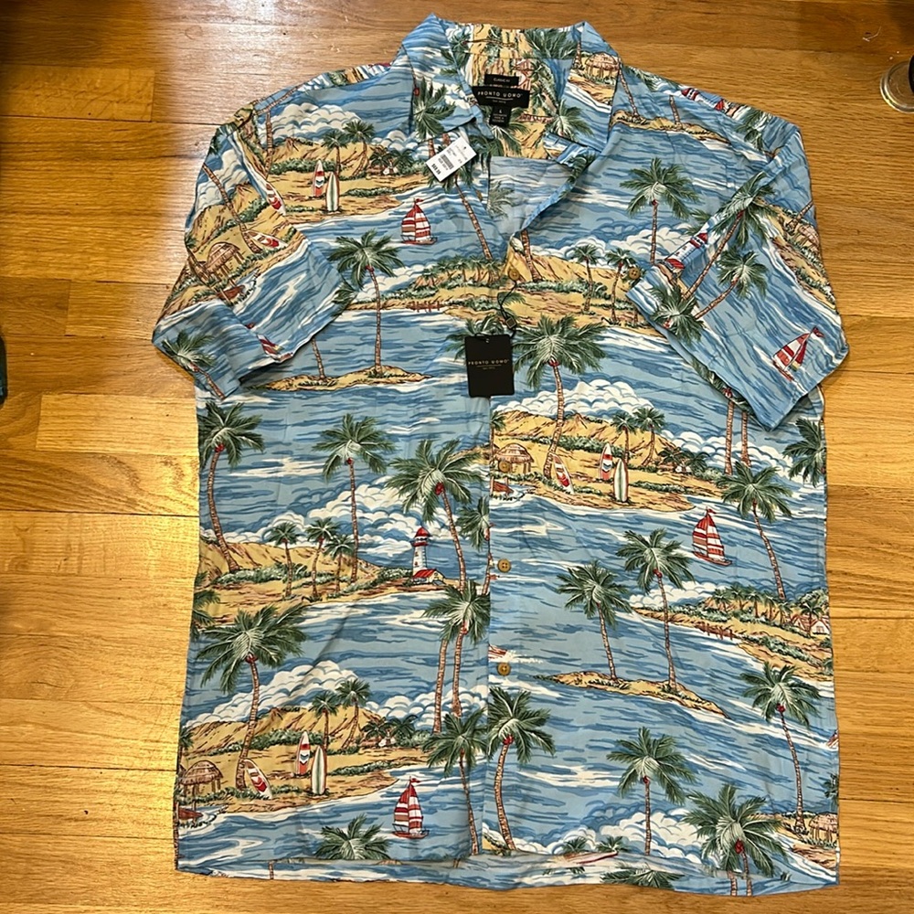 NWT Pronto Uomo men’s tropical vacation shirt